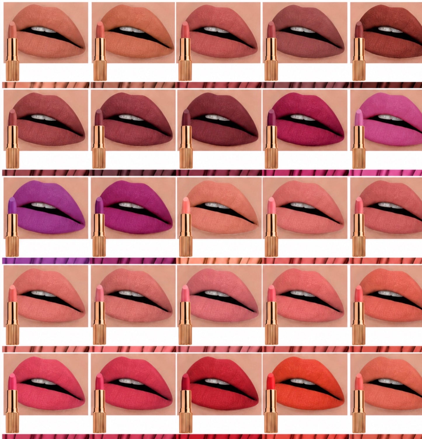 25 colour shade lipsticks