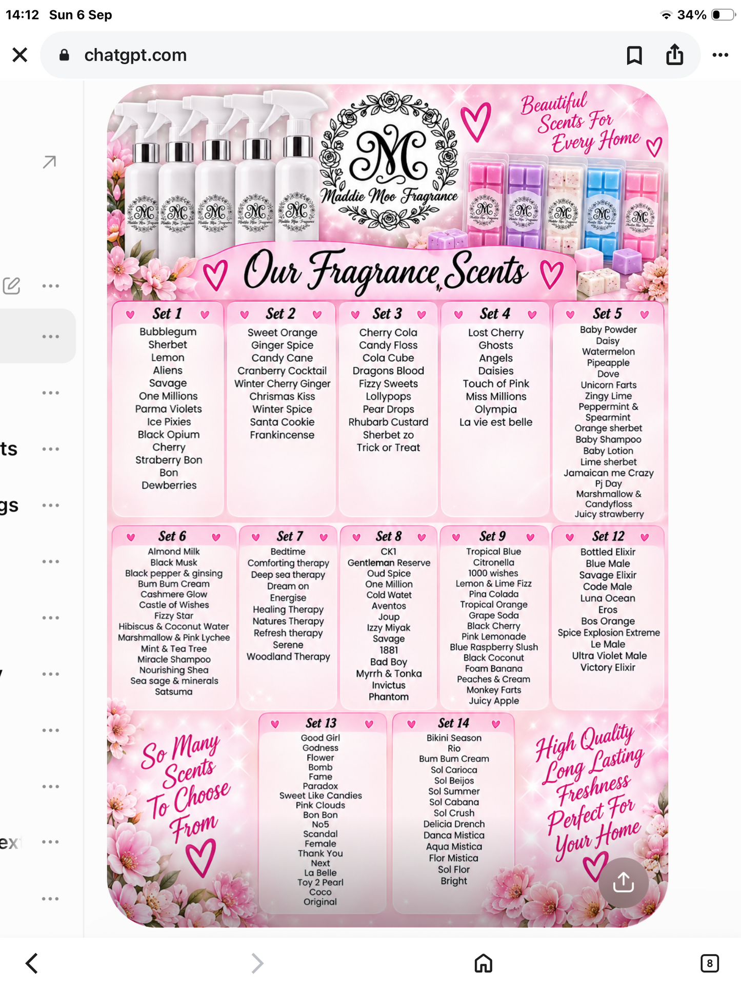 Scent list
